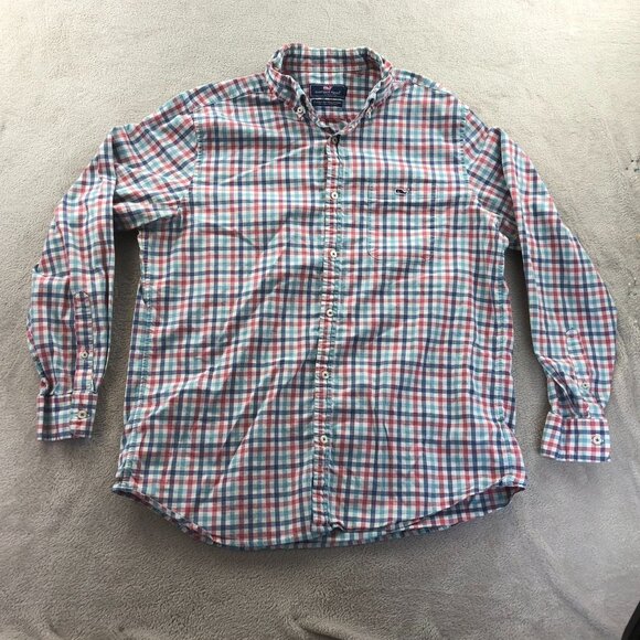 Vineyard Vines By Shep & Ian Mens Tucker Shirt Large Plaid Classic Button Down - Picture 14 of 16